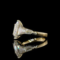 14K Yellow Gold 5-Stone Ring with 2.62 Carats Step Marquise Lab Diamond, Bullet and Trapezoid Accents - 3.98 Carats Total Diamond Weight - Covaloro Fine Jewelry