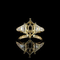14K Yellow Gold 5-Stone Ring with 2.67 Carat Step Marquise Lab Diamond, Trapezoid and Baguette Cut Lab Diamonds - 4.07 Total Carat Weight - Covaloro Fine Jewelry