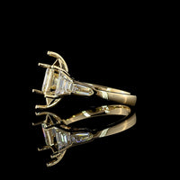14K Yellow Gold 5-Stone Ring with 2.67 Carat Step Marquise Lab Diamond, Trapezoid and Baguette Cut Lab Diamonds - 4.07 Total Carat Weight - Covaloro Fine Jewelry