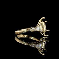 14K Yellow Gold 5-Stone Ring with 2.67 Carat Step Marquise Lab Diamond, Trapezoid and Baguette Cut Lab Diamonds - 4.07 Total Carat Weight - Covaloro Fine Jewelry