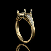 14K Yellow Gold 5-Stone Ring with 2.67 Carat Step Marquise Lab Diamond, Trapezoid and Baguette Cut Lab Diamonds - 4.07 Total Carat Weight - Covaloro Fine Jewelry