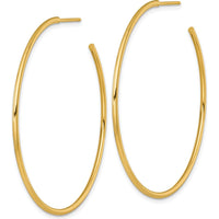 14K Yellow Gold 50mm Polished C-Hoop Post Earrings by 0
