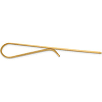 14K Yellow Gold 50mm Polished Grooved Tie Bar - Solid Gold Men's Accessory by Oro Pregiato