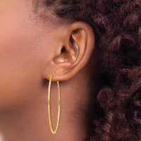 14K Yellow Gold 50mm Polished Round Endless Hoop Earrings - 1.5mm Thickness by Oro Pregiato