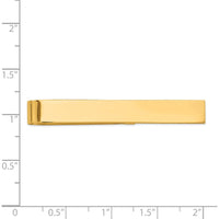 14K Yellow Gold 50mm Polished Solid Tie Bar with Engravable Surface by Oro Pregiato
