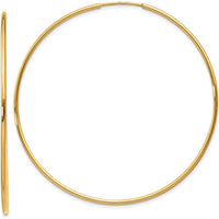 14K Yellow Gold 54mm Endless Hoop Earrings - Polished Finish by Oro Pregiato