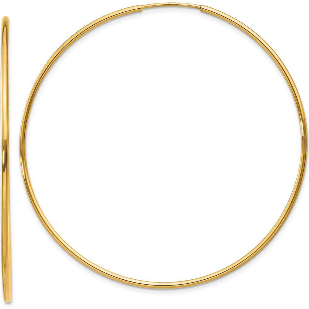 14K Yellow Gold 54mm Endless Hoop Earrings - Polished Finish by Oro Pregiato