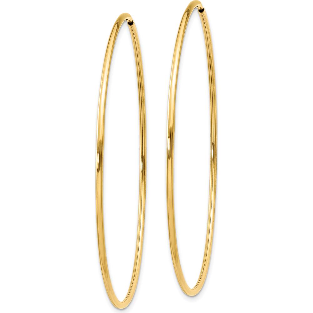 14K Yellow Gold 54mm Endless Hoop Earrings - Polished Finish by Oro Pregiato