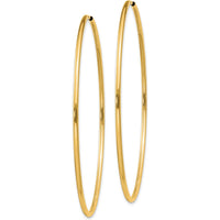 14K Yellow Gold 55mm Polished Endless Hoop Earrings - 1.5mm Thickness by Oro Pregiato
