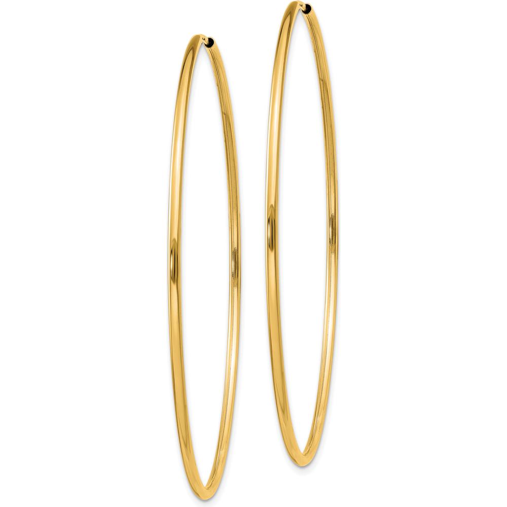 14K Yellow Gold 55mm Polished Endless Hoop Earrings - 1.5mm Thickness by Oro Pregiato