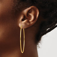 14K Yellow Gold 55mm Polished Endless Hoop Earrings - 1.5mm Thickness by Oro Pregiato