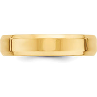 14K Yellow Gold 5mm Beveled Edge Comfort Fit Wedding Band - Size 8 by Luciano & Cie