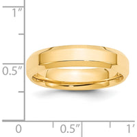 14K Yellow Gold 5mm Beveled Edge Comfort Fit Wedding Band - Size 8 by Luciano & Cie