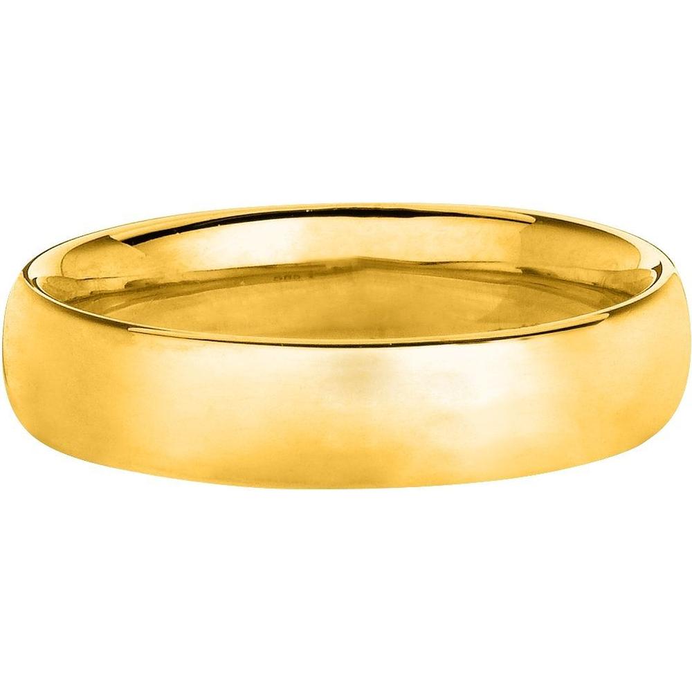 14K Yellow Gold 5mm Comfort Fit Wedding Band - Polished Finish - Size 6 by Orozza Fine Jewelry