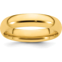 14K Yellow Gold 5mm Domed Comfort Fit Wedding Band - Size 7 by Luciano & Cie