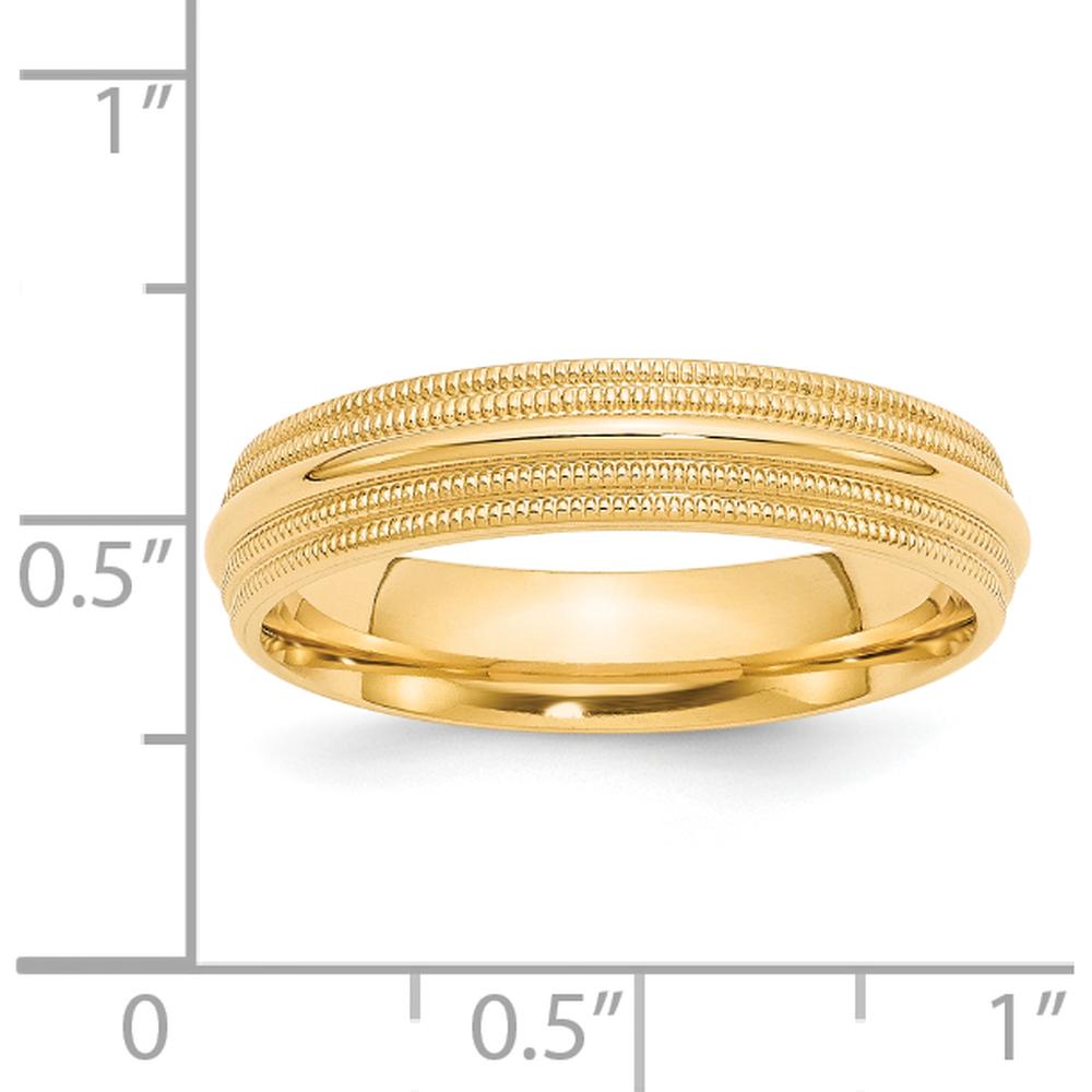 14K Yellow Gold 5mm Double Milgrain Comfort Fit Wedding Band - Size 6.5 by Luciano & Cie