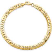 14K Yellow Gold 5mm Fancy Link Bracelet - Polished Finish, 7.5 Inches by Oro Pregiato