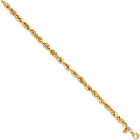 14K Yellow Gold 5mm Fancy Rope Link Bracelet - 7.5" Length by Oro Pregiato