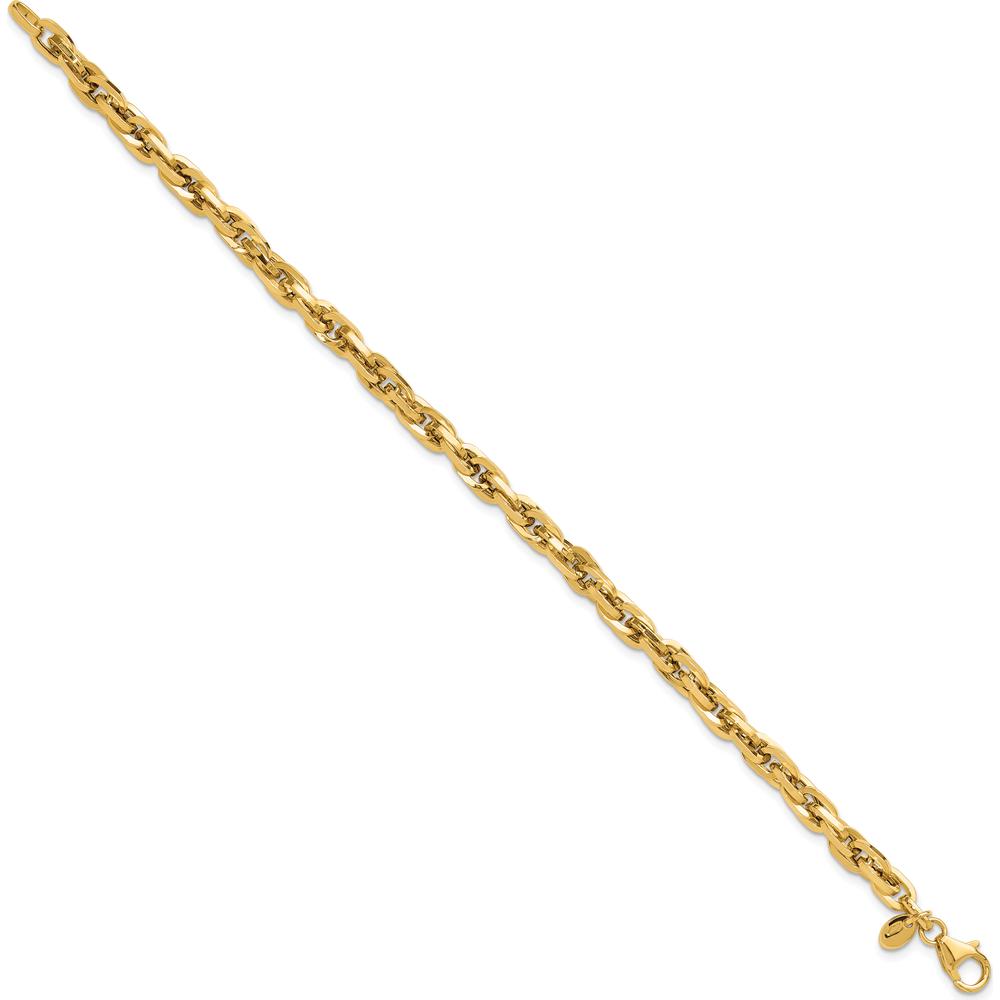 14K Yellow Gold 5mm Fancy Rope Link Bracelet - 7.5" Length by Oro Pregiato