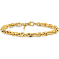 14K Yellow Gold 5mm Fancy Rope Link Bracelet - 7.5" Length by Oro Pregiato