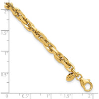 14K Yellow Gold 5mm Fancy Rope Link Bracelet - 7.5" Length by Oro Pregiato