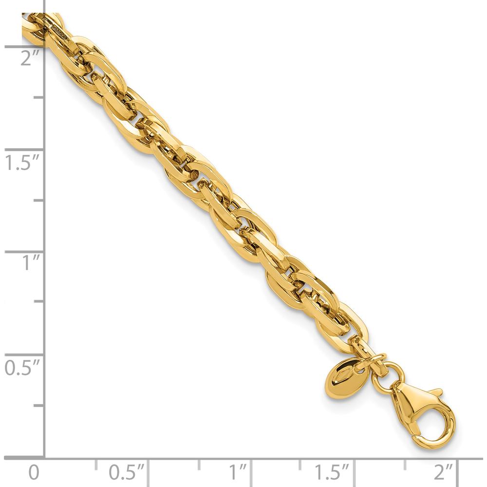 14K Yellow Gold 5mm Fancy Rope Link Bracelet - 7.5" Length by Oro Pregiato