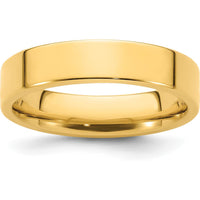 14K Yellow Gold 5mm Flat Comfort Fit Wedding Band - Size 8 by Luciano & Cie