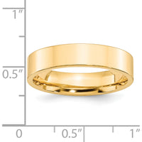 14K Yellow Gold 5mm Flat Comfort Fit Wedding Band - Size 8 by Luciano & Cie