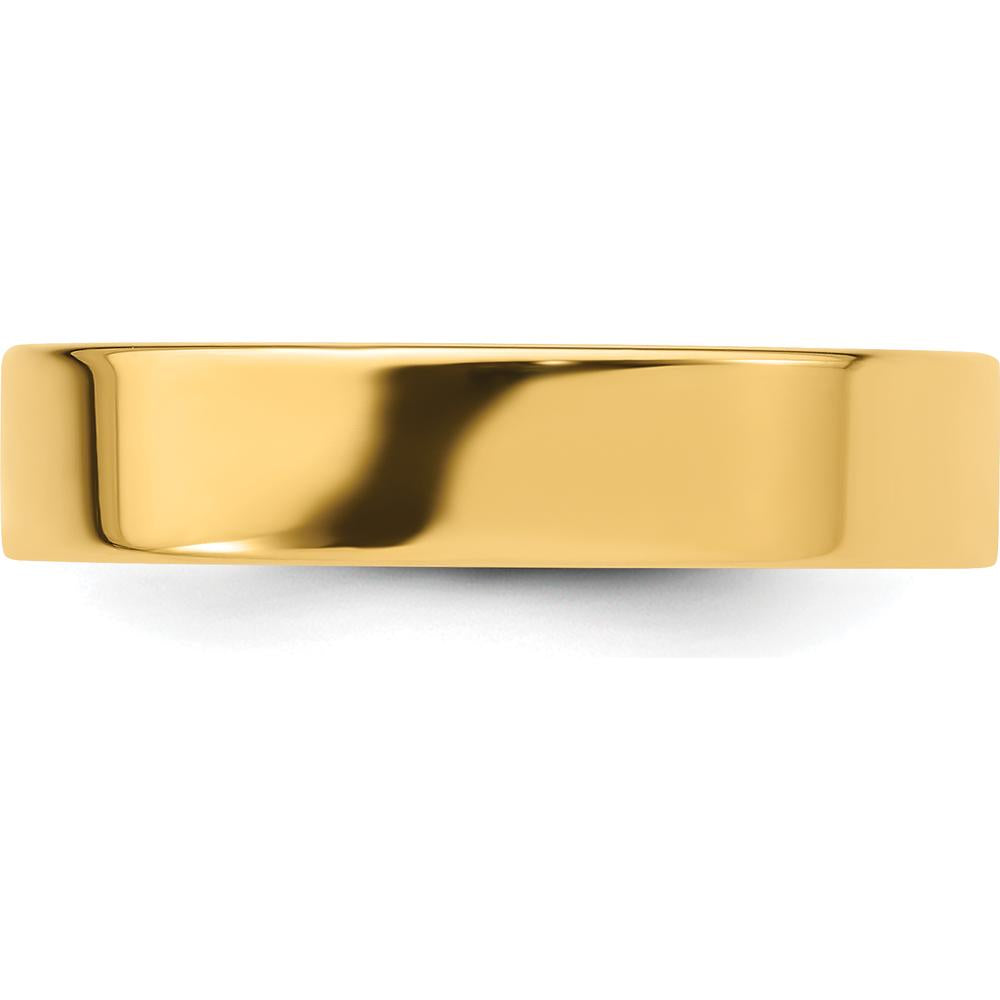 14K Yellow Gold 5mm Flat Comfort Fit Wedding Band - Size 8 by Luciano & Cie