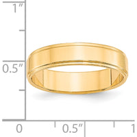 14K Yellow Gold 5mm Flat Wedding Band with Step-Down Edge - Size 4.5 by Luciano & Cie