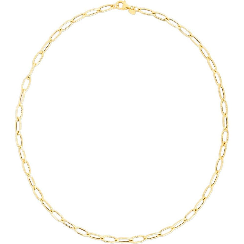 14K Yellow Gold 5mm Hexagon Link Chain Necklace - 18" by Orozza Fine Jewelry