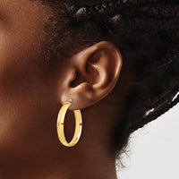 14K Yellow Gold 5mm High Polish 30mm Hoop Earrings by 0
