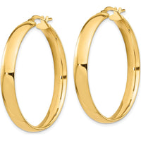 14K Yellow Gold 5mm High Polish Large Hoop Earrings by 0