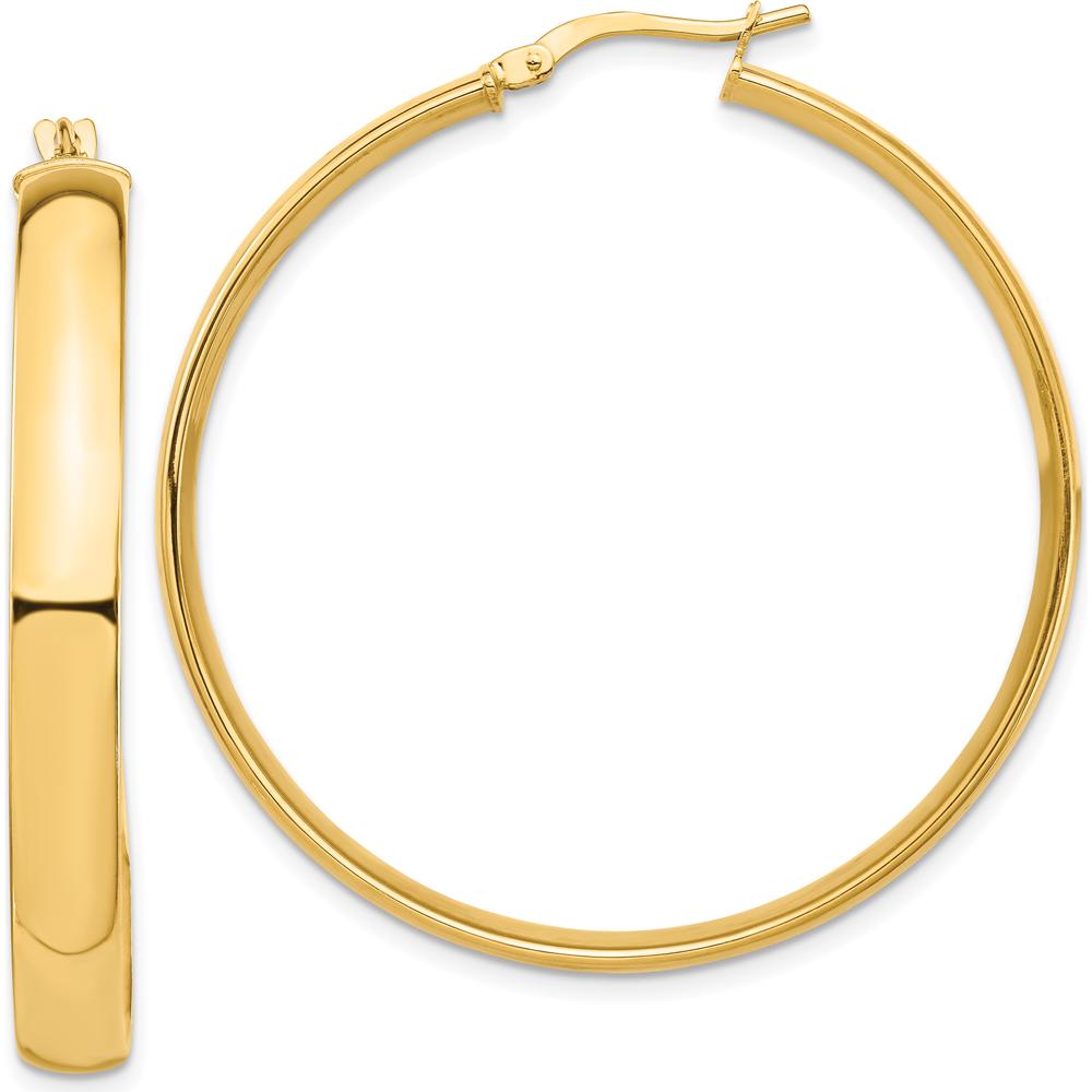 14K Yellow Gold 5mm High-Polished Large Hoop Earrings by 0