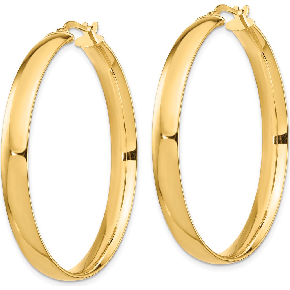 14K Yellow Gold 5mm High-Polished Large Hoop Earrings by 0