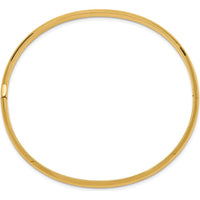 14K Yellow Gold 5mm Hinged Oval Bangle Bracelet with Polished Finish and Box Clasp by Oro Pregiato