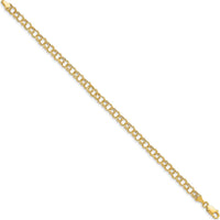 14K Yellow Gold 5mm Hollow Double Link 7" Charm Bracelet by Oro Pregiato