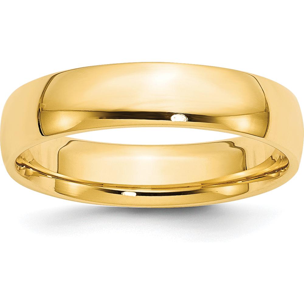 14K Yellow Gold 5mm Lightweight Comfort Fit Wedding Band - Size 8 by Luciano & Cie