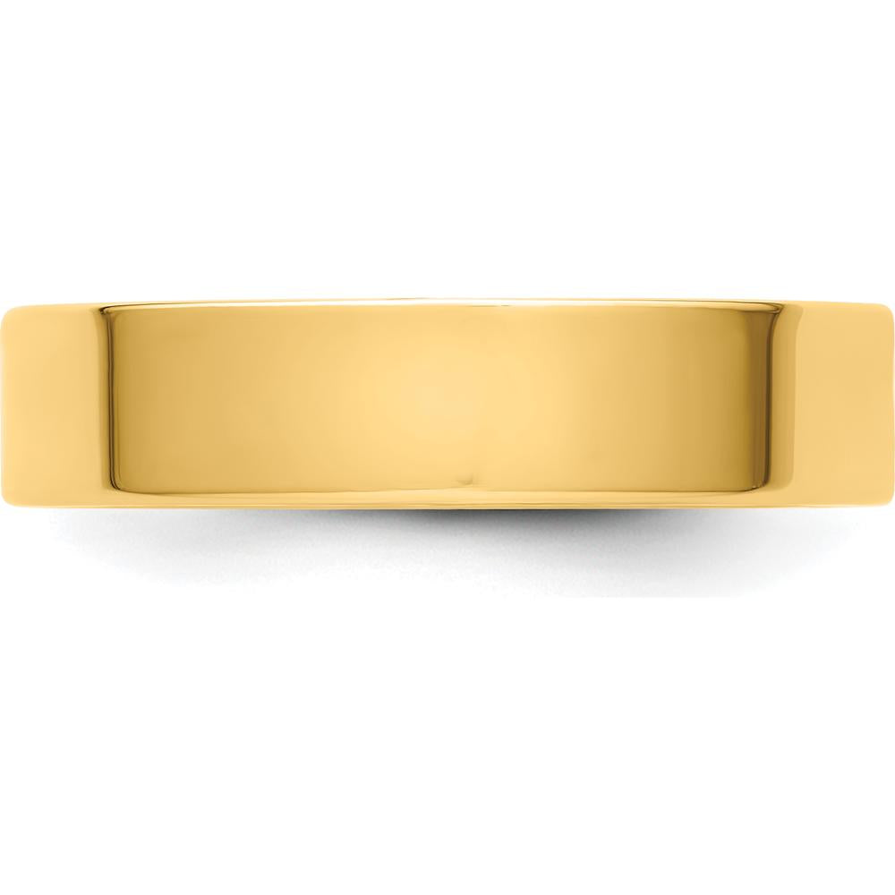 14K Yellow Gold 5mm Lightweight Flat Wedding Band - Size 14 by Luciano & Cie