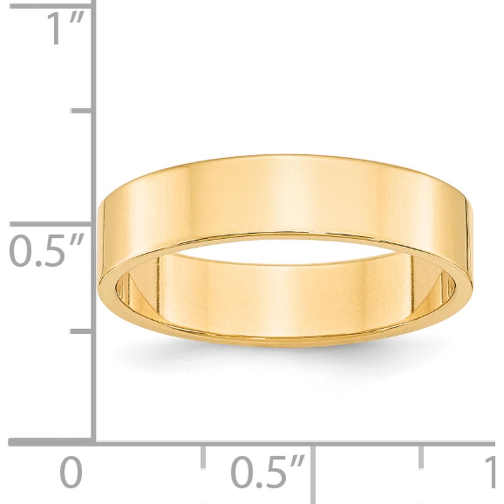 14K Yellow Gold 5mm Lightweight Flat Wedding Band - Size 14 by Luciano & Cie