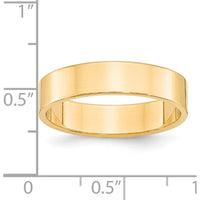 14K Yellow Gold 5mm Lightweight Flat Wedding Band - Unisex Size 12.5-12.75 by Luciano & Cie