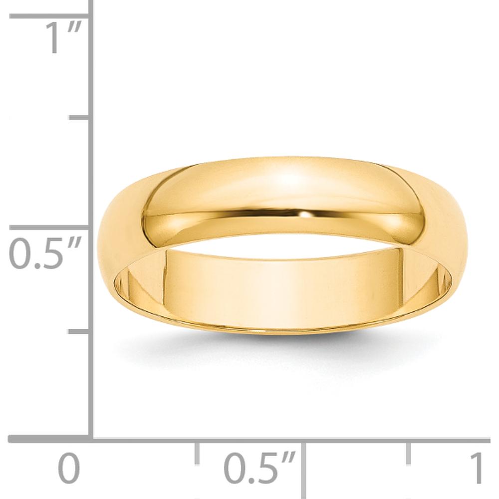 14K Yellow Gold 5mm Lightweight Half Round Wedding Band - Size 5.5 to 5.75 by Luciano & Cie