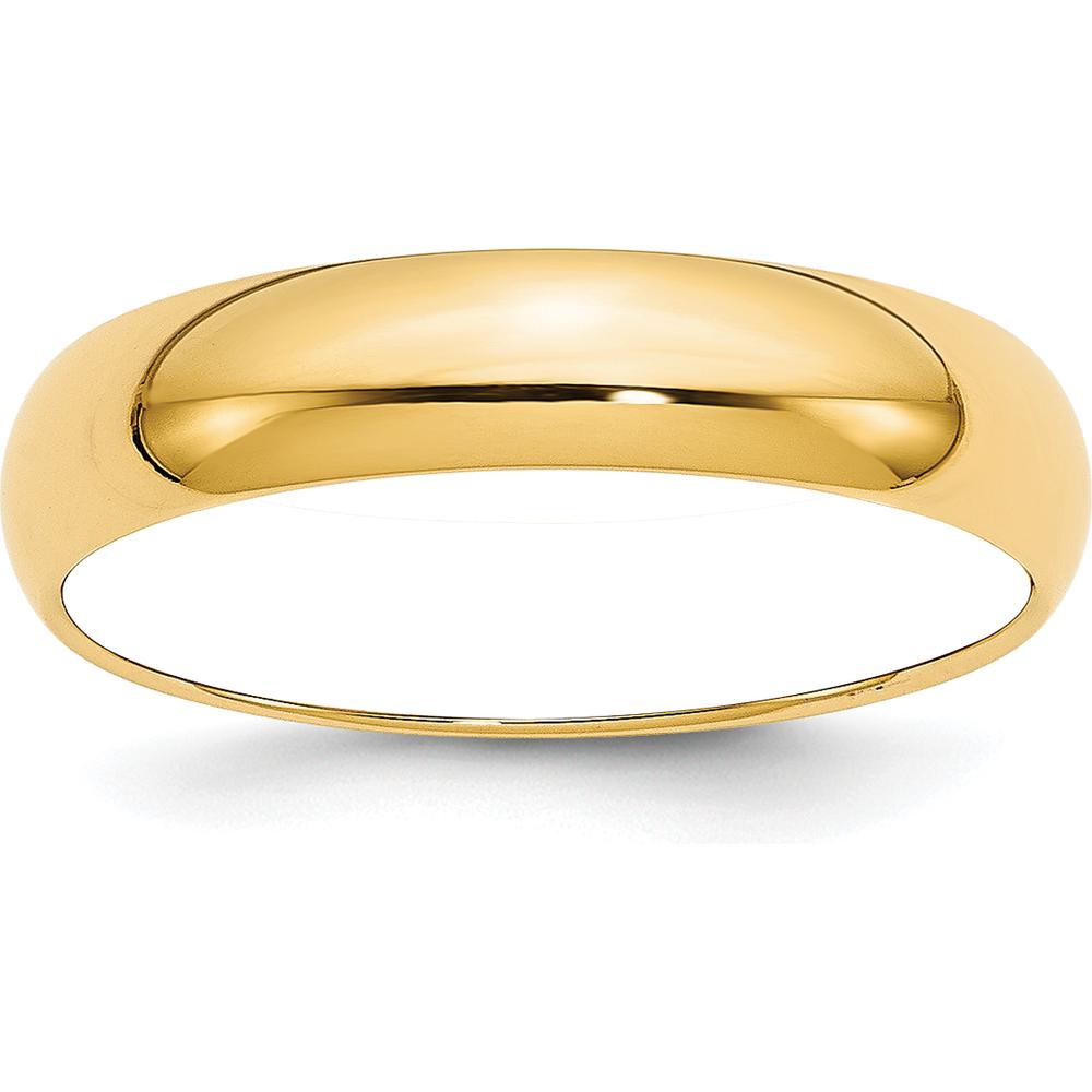 14K Yellow Gold 5mm Polished Half-Round Wedding Band - Size 10 by Luciano & Cie