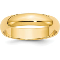 14K Yellow Gold 5mm Polished Half-Round Wedding Band - Size 6.5 by Luciano & Cie