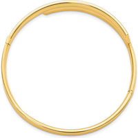 14K Yellow Gold 5mm Polished Hinged Bypass Bangle Bracelet - Women's 7" Bracelet by Oro Pregiato