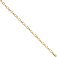 14K Yellow Gold 5mm Religious Ichthus Fish Bracelet - 7 Inches by Oro Pregiato