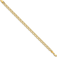 14K Yellow Gold 5mm Solid Double Link Charm Bracelet - 8" Length by Oro Pregiato