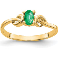 14K Yellow Gold 5x3mm Oval Emerald Ring - 0.25 Carat Total Emerald Weight by Monteluci Fine Jewelry