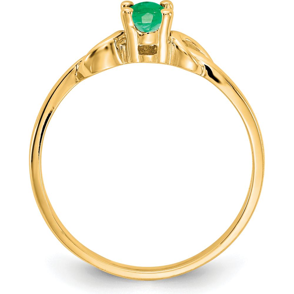 14K Yellow Gold 5x3mm Oval Emerald Ring - 0.25 Carat Total Emerald Weight by Monteluci Fine Jewelry