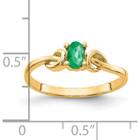 14K Yellow Gold 5x3mm Oval Emerald Ring - 0.25 Carat Total Emerald Weight by Monteluci Fine Jewelry